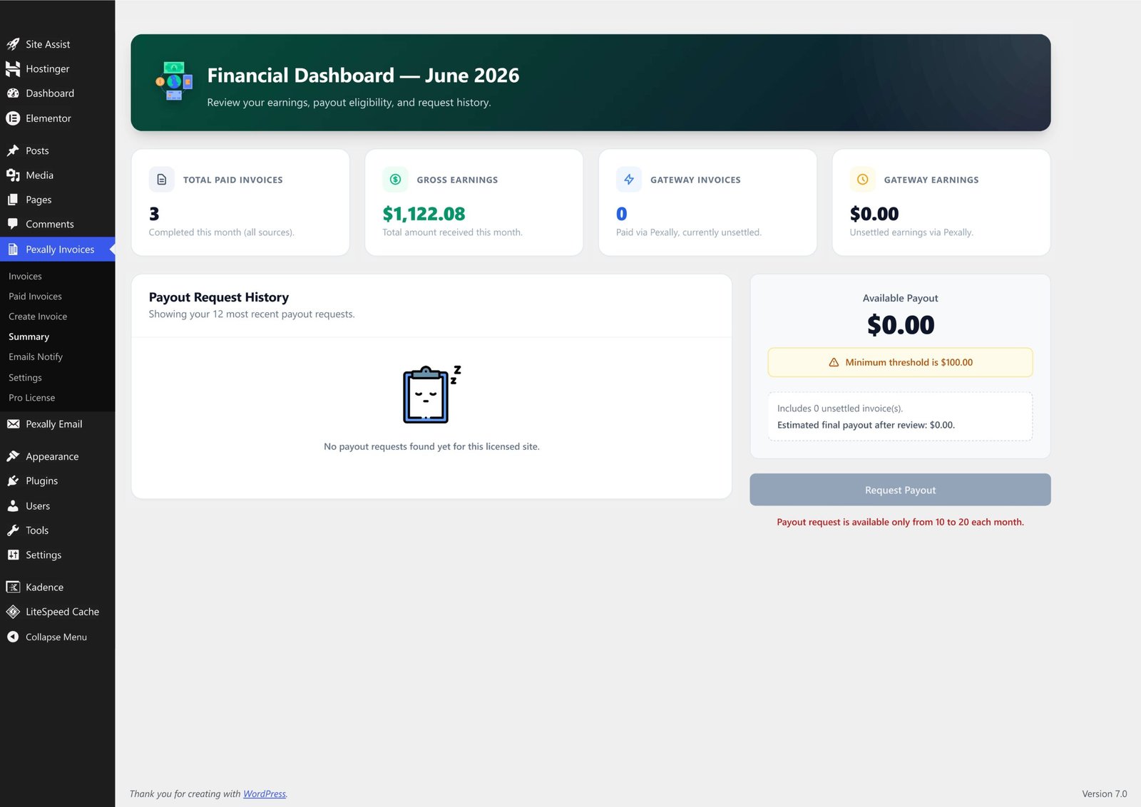 Financial Summary Dashboard